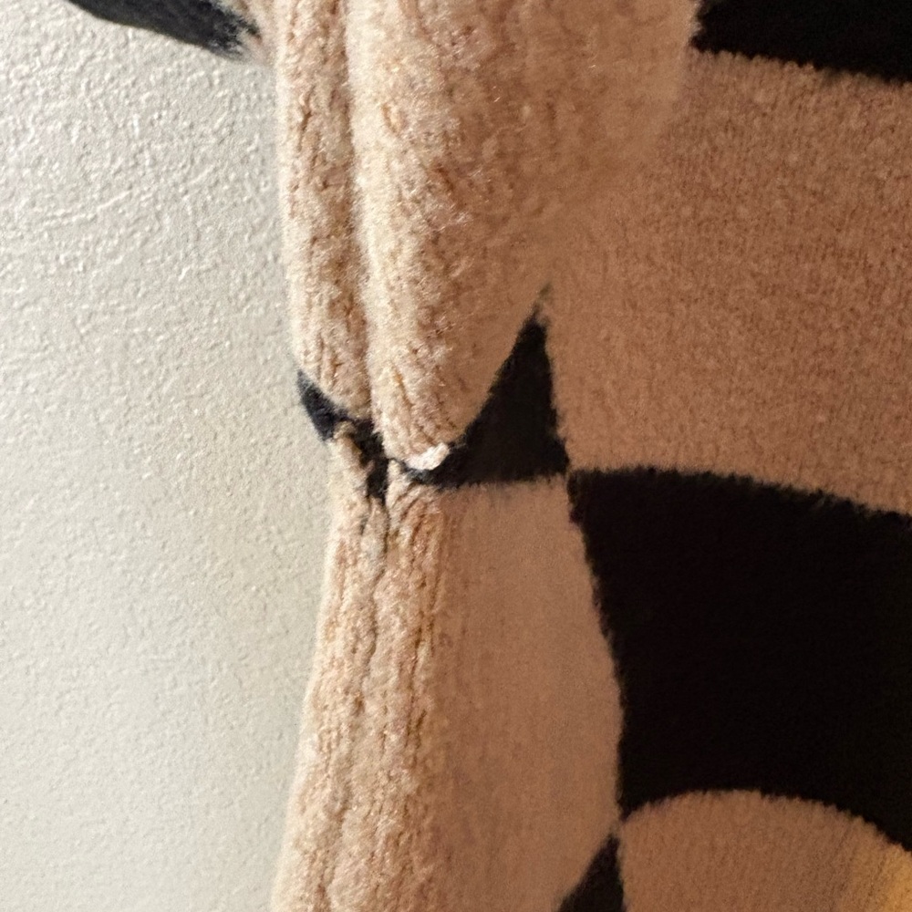 Lush Black and Tan Checkered Women's Sweater - Picture 6 of 7